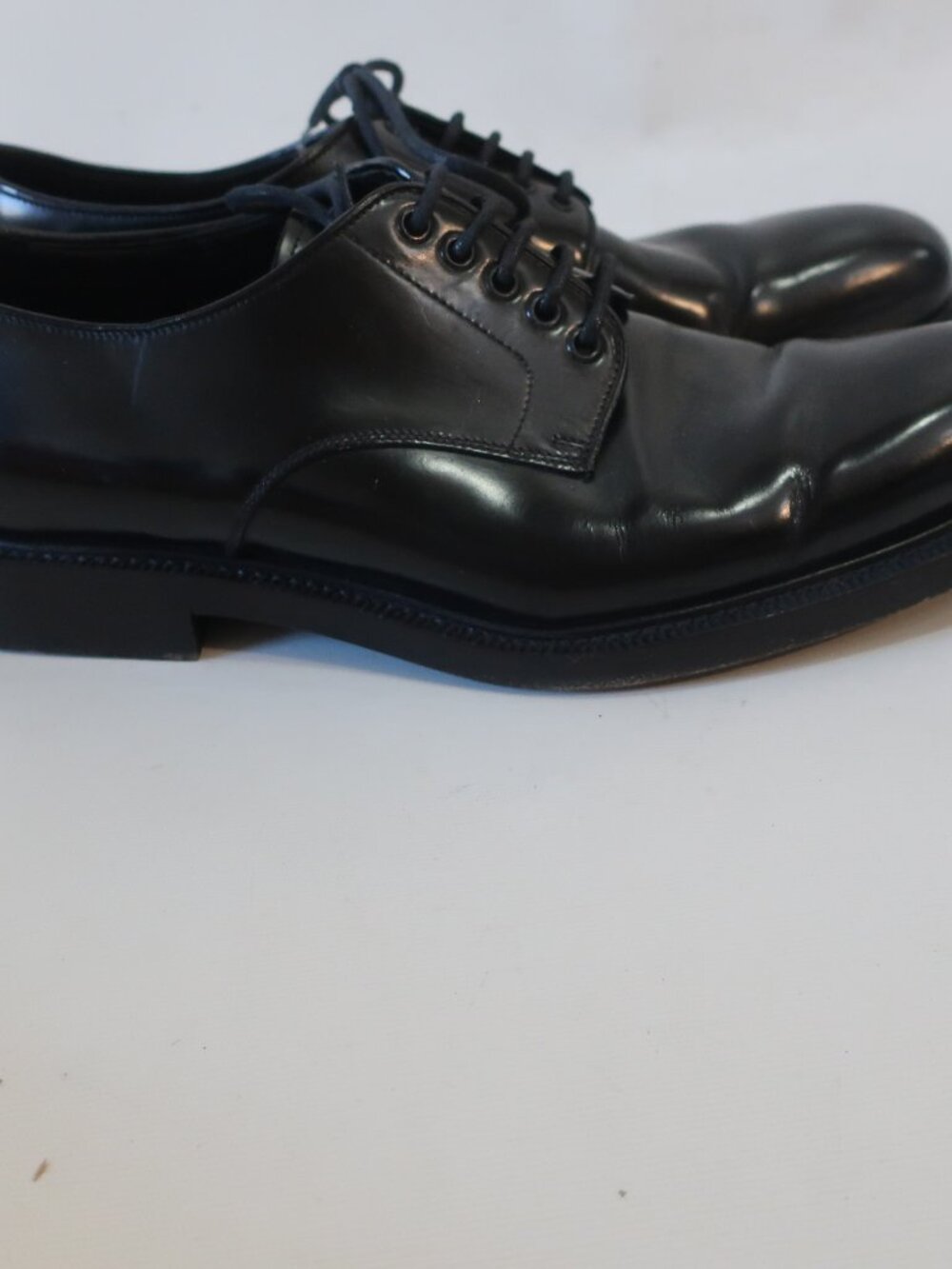 Mens Prada Black Leather Oxford Lace Up Shoes 11 - Picture 7 of 12